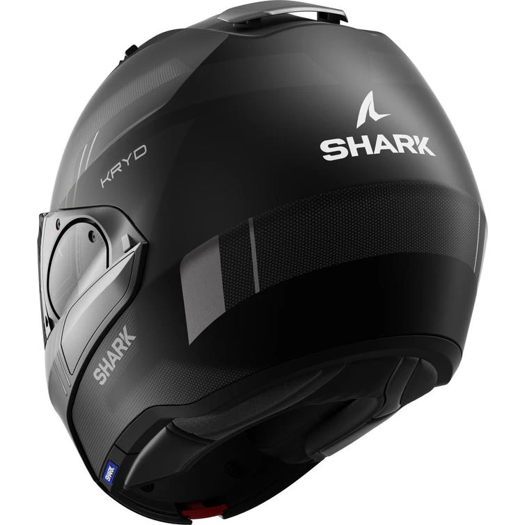 Shark Evo-ES Kryd Matt Black Anthracite Silver Flip Front Motorcycle Helmet & Visor 10 Shark Evo-ES Kryd Matt Black Anthracite Silver Flip Front Motorcycle Helmet & Visor - Image 10