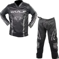 Wulfsport 2023 Kids Linear Motocross Jersey & Pants Black Kit -Biker Style Shop lrgscale28436 Wulfsport 2023 Kids Linear Motocross Jersey Pnats Black Bundle 1200 1