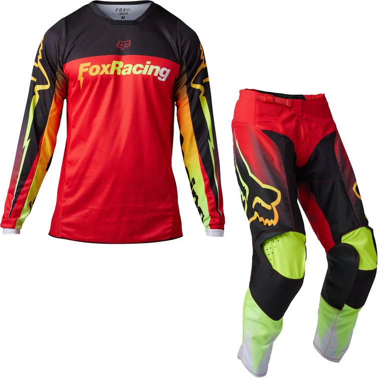 Fox Racing 2023 180 Statk Motocross Jersey & Pants Flo Red Kit 2 Fox Racing 2023 180 Statk Motocross Jersey & Pants Flo Red Kit - Image 2