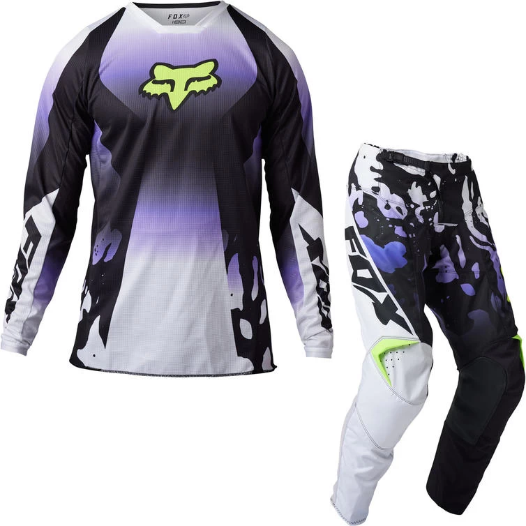 Fox Racing 2023 180 Morphic Motocross Jersey & Pants Black White Kit 2 Fox Racing 2023 180 Morphic Motocross Jersey & Pants Black White Kit - Image 2