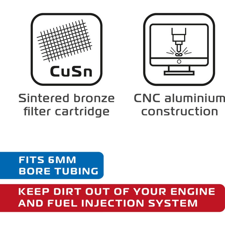 Oxford Alloy Fuel Filter 6 Mm (OX832) 5 Oxford Alloy Fuel Filter 6 Mm (OX832) - Image 5