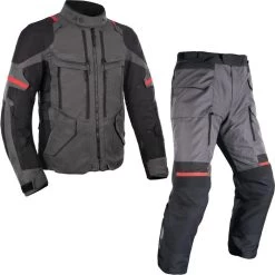 Oxford Rockland Motorcycle Jacket & Trousers Charcoal Black Red Kit -Biker Style Shop lrgscale28631 Oxford Rockland Motorcycle Jacket Trousers Charcoal Black Red Bundle 1600 1