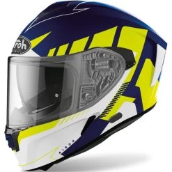 Airoh Spark Rise Motorcycle Helmet & Visor 17 Airoh Spark Rise Motorcycle Helmet & Visor -Biker Style Shop lrgscale28803 Airoh Spark Rise Motorcycle Helmet Matt Blue Yellow 1600 1