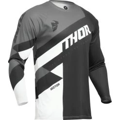 Thor Sector Checker 2024 Motocross Jersey -Biker Style Shop lrgscale29013 Thor Sector Checker 2024 Motocross Jersey Charcoal Black Grey 1600 1