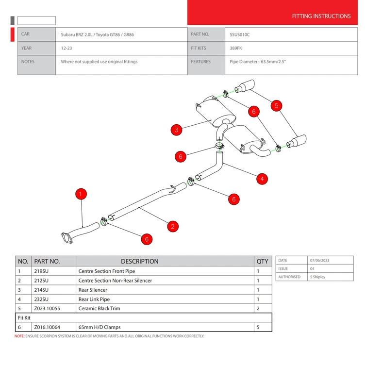 Scorpion Car Exhaust Cat-Back System (Non-Resonated) Twin 100mm Black Ceramic Daytona - Toyota GR86 & Subaru BRZ ZD8 2012 - 2023 7 Scorpion Car Exhaust Cat-Back System (Non-Resonated) Twin 100mm Black Ceramic Daytona - Toyota GR86 & Subaru BRZ ZD8 2012 - 2023 - Image 7