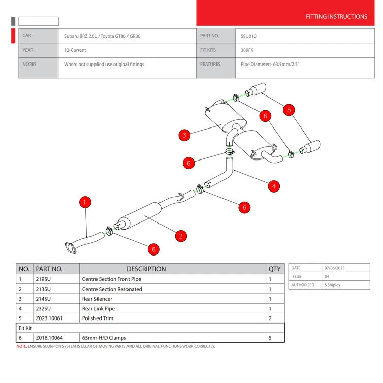 Scorpion Car Exhaust Cat-Back System (Resonated) Twin 100mm Polished Daytona - Toyota GR86 & Subaru BRZ ZD8 2012 - 2023 7 Scorpion Car Exhaust Cat-Back System (Resonated) Twin 100mm Polished Daytona - Toyota GR86 & Subaru BRZ ZD8 2012 - 2023 - Image 7