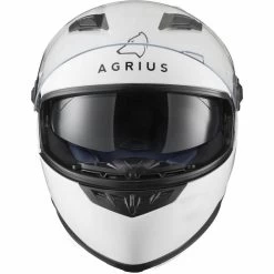 Agrius Rage SV Solid Motorcycle Helmet & Visor -Biker Style Shop lrgscale51008 Agrius Rage SV Solid Motorcycle Helmet White 1600 4 1