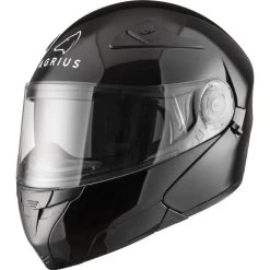 Agrius Fury Flip Front Motorcycle Helmet -Biker Style Shop lrgscale51073 Agrius Fury Helmet 1600 Gloss Black 2