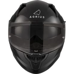 Agrius Wrath Solid Gloss Black Motorcycle Helmet Pinlock And Visor -Biker Style Shop lrgscale51095 Agrius Wrath Solid Motorbike Helmet Gloss Black 1600 10