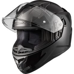 Agrius Wrath Solid Gloss Black Motorcycle Helmet Pinlock And Visor -Biker Style Shop lrgscale51095 Agrius Wrath Solid Motorbike Helmet Gloss Black 1600 2