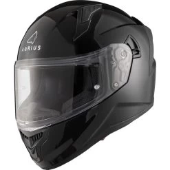 Agrius Wrath Solid Gloss Black Motorcycle Helmet Pinlock And Visor -Biker Style Shop lrgscale51095 Agrius Wrath Solid Motorbike Helmet Gloss Black 1600 3
