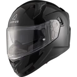 Agrius Wrath Solid Gloss Black Motorcycle Helmet Pinlock And Visor -Biker Style Shop lrgscale51095 Agrius Wrath Solid Motorbike Helmet Gloss Black 1600 4
