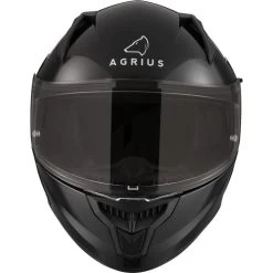Agrius Wrath Solid Gloss Black Motorcycle Helmet Pinlock And Visor -Biker Style Shop lrgscale51095 Agrius Wrath Solid Motorbike Helmet Gloss Black 1600 9