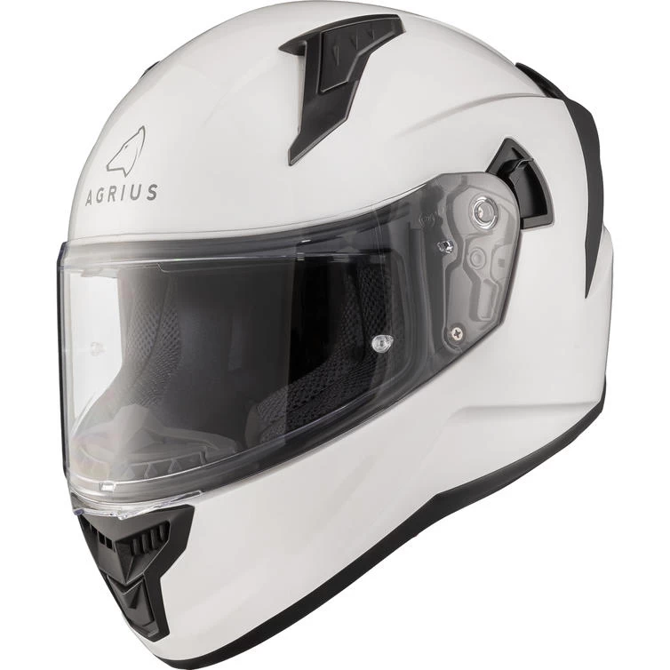 Agrius Wrath Solid Gloss White Motorcycle Helmet Pinlock And Visor 6 Agrius Wrath Solid Gloss White Motorcycle Helmet Pinlock And Visor - Image 6