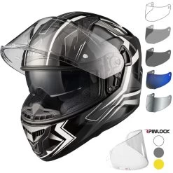 Agrius Wrath Polaris White Twilight Glow In The Dark Motorcycle Helmet Pinlock And Visor