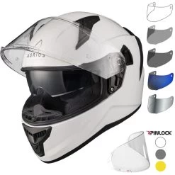 Agrius Wrath Solid Gloss White Motorcycle Helmet Pinlock And Visor