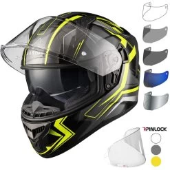 Agrius Wrath Polaris Yellow Twilight Glow In The Dark Motorcycle Helmet Pinlock And Visor