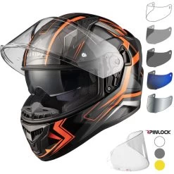 Agrius Wrath Polaris Orange Twilight Glow In The Dark Motorcycle Helmet Pinlock And Visor