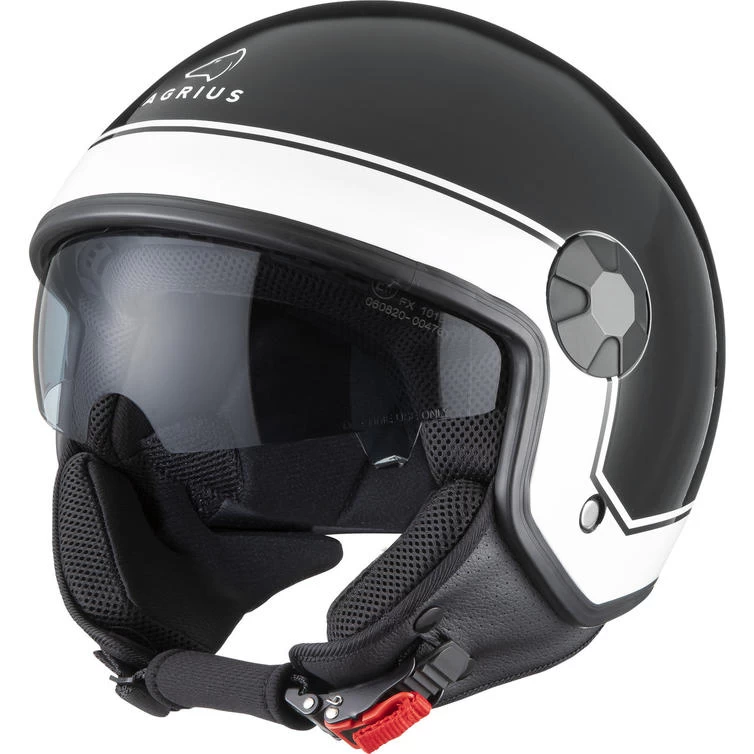 Agrius Score Solid Open Face Motorcycle Helmet, Peak & Visor 7 Agrius Score Solid Open Face Motorcycle Helmet, Peak & Visor - Image 7