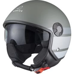 Agrius Score Stria Open Face Motorcycle Helmet, Peak & Visor -Biker Style Shop lrgscale51120 Agrius Score Stria Open Face Motorcycle Helmet Matt Grey 1600 1