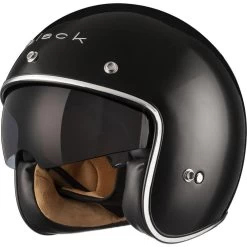 Black Classic Black Open Face Motorcycle Helmet Peak & Visor -Biker Style Shop lrgscale5185 Black Classic Open Face Motorbike Helmet Black 1600 1