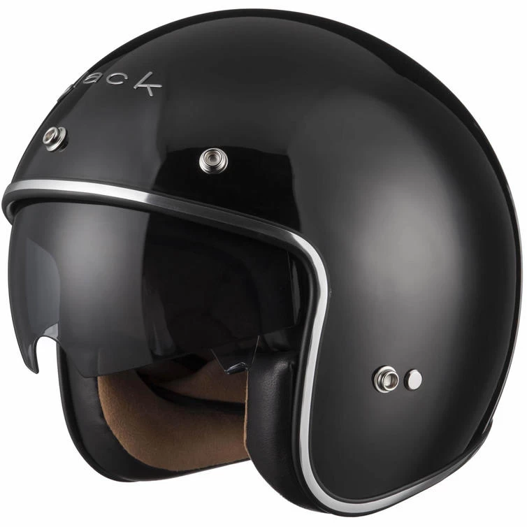 Black Classic Open Face Motorcycle Helmet 4 Black Classic Open Face Motorcycle Helmet - Image 4