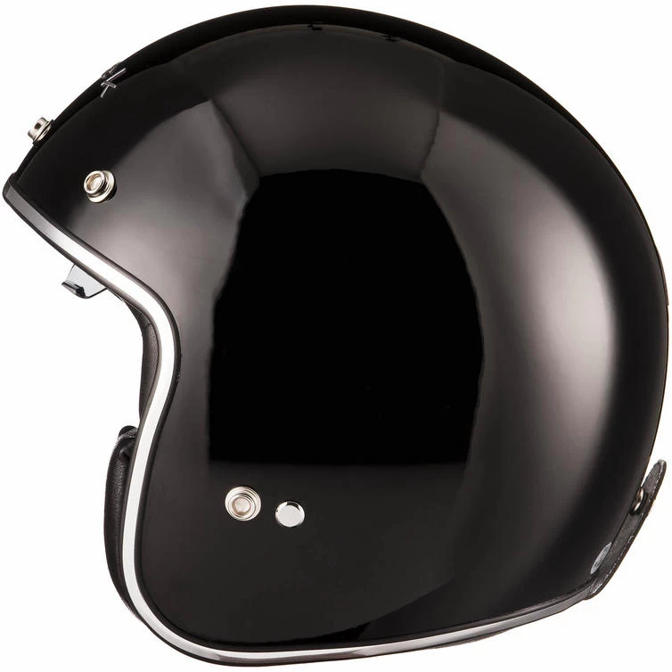 Black Classic Open Face Motorcycle Helmet 8 Black Classic Open Face Motorcycle Helmet - Image 8