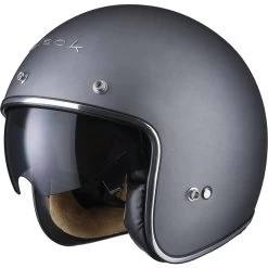 Black Classic Matt Titanium Open Face Motorcycle Helmet Peak & Visor -Biker Style Shop lrgscale5185 Black Classic Open Face Motorcycle Helmet titanium 1600 1 1
