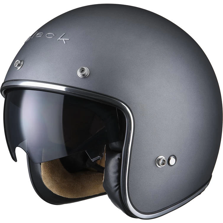 Black Classic Open Face Motorcycle Helmet 5 Black Classic Open Face Motorcycle Helmet - Image 5