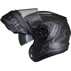 Black Optimus II Destination Flip Front Motorcycle Helmet 22 Black Optimus II Destination Flip Front Motorcycle Helmet -Biker Style Shop lrgscale5297 Black Optimus II Destination Flip Front Helmet Titanium 15