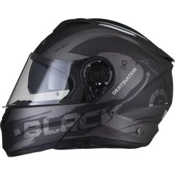 Black Optimus II Destination Flip Front Motorcycle Helmet & Visor Kit 23 Black Optimus II Destination Flip Front Motorcycle Helmet & Visor Kit -Biker Style Shop lrgscale5297 Black Optimus II Destination Flip Front Helmet Titanium 5