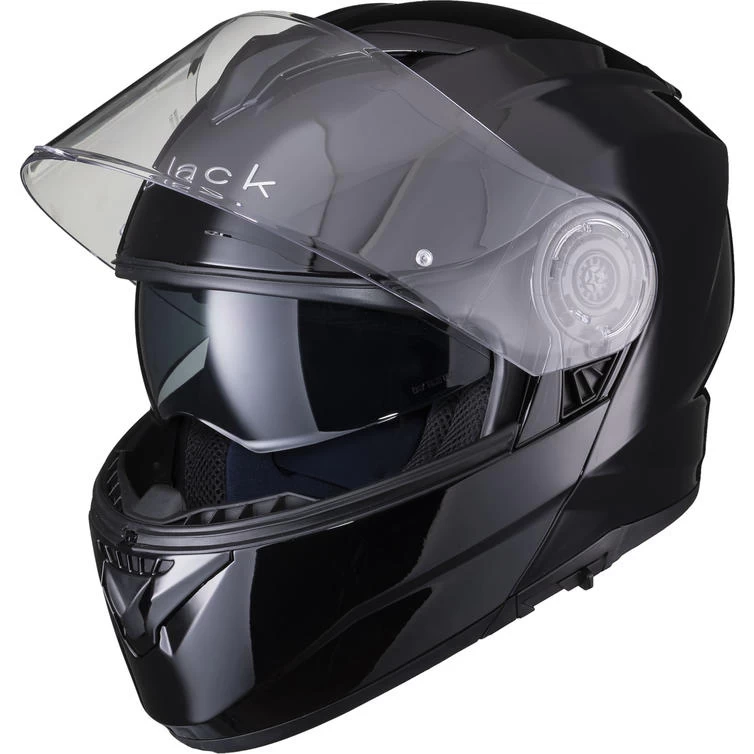 Black Optimus II Flip Front Solid Motorcycle Helmet & Visor 5 Black Optimus II Flip Front Solid Motorcycle Helmet & Visor - Image 5