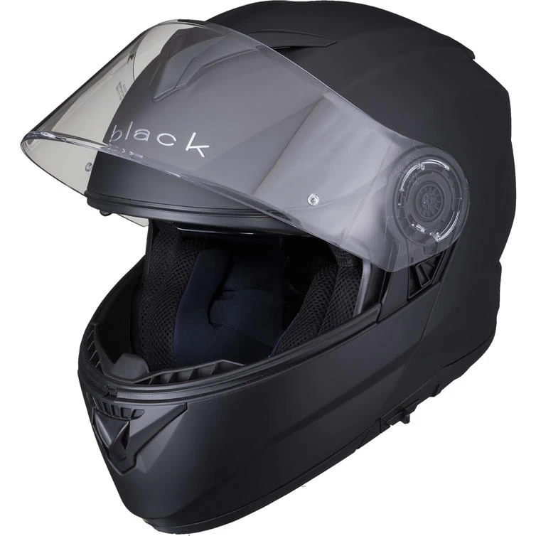 Black Optimus II Flip Front Solid Motorcycle Helmet & Visor 8 Black Optimus II Flip Front Solid Motorcycle Helmet & Visor - Image 8
