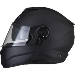 Black Optimus II Flip Front Solid Motorcycle Helmet & Visor 23 Black Optimus II Flip Front Solid Motorcycle Helmet & Visor -Biker Style Shop lrgscale5297 Black Optimus II Flip Front Helmet Matt Black 5