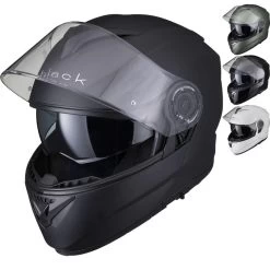Black Optimus II Flip Front Motorcycle Helmet