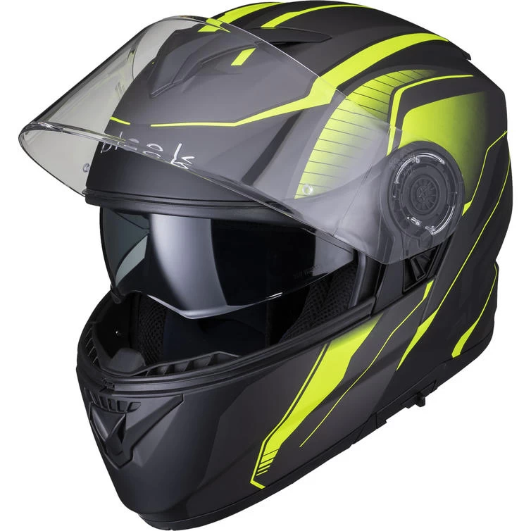 Black Optimus II Infinity Flip Front Motorcycle Helmet & Visor Kit 9 Black Optimus II Infinity Flip Front Motorcycle Helmet & Visor Kit - Image 9