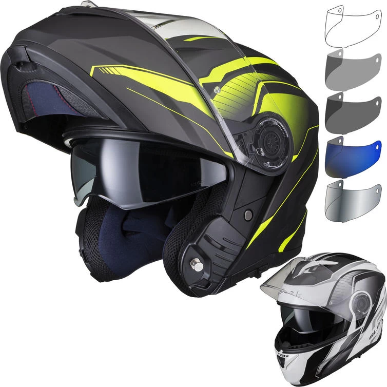 Black Optimus II Infinity Flip Front Motorcycle Helmet & Visor Kit 1 Black Optimus II Infinity Flip Front Motorcycle Helmet & Visor Kit