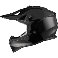 Black Gravel Solid Motocross Helmet & Peak -Biker Style Shop lrgscale5351 Black Gravel Solid Motocross Helmet Gloss Black 1600 2
