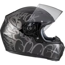 Black FastTrack Deface Kids Motorcycle Helmet -Biker Style Shop lrgscale5381 Black FastTrack Deface Kids Motorcycle Helmet Black 1600 8