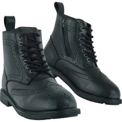 Black Officer WP Brogue Motorcycle Boots & Gear Shifter Pad 15 Black Officer WP Brogue Motorcycle Boots & Gear Shifter Pad -Biker Style Shop lrgscale5386 Black Officer WP Brogue Motorcycle Boots Black 1600 1 1