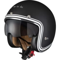 Black Classic Line Open Face Motorcycle Helmet, Peak & Visor -Biker Style Shop lrgscale5394 Black Classic Line Opne Face Motorcycle Helmet Matt Black 1600 1