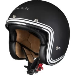 Black Classic Line Open Face Motorcycle Helmet, Peak & Visor -Biker Style Shop lrgscale5394 Black Classic Line Opne Face Motorcycle Helmet Matt Black 1600 2