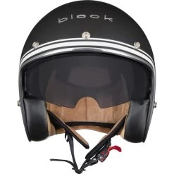 Black Classic Line Open Face Motorcycle Helmet, Peak & Visor -Biker Style Shop lrgscale5394 Black Classic Line Opne Face Motorcycle Helmet Matt Black 1600 7