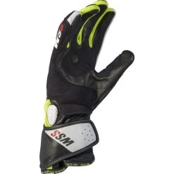 Richa WSS Leather Motorcycle Gloves 16 Richa WSS Leather Motorcycle Gloves -Biker Style Shop lrgscale6048 Richa WSS Leather Motorcycle Gloves Black White Yellow 1600 2